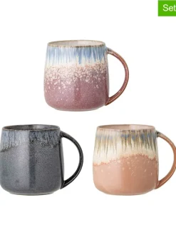 Bloomingville Gedeckter Tisch<3er-Set: Tassen "Cloe" in Bunt - (H)10 x Ø 9,5 cm