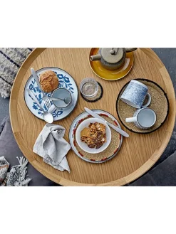 Bloomingville Gedeckter Tisch<3er-Set: Tassen "Molly" in Blau - (H)9,5 x Ø 9,5 cm
