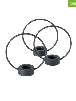 Boltze Kerzen, Vasen & Mehr<3er-Set: Teelichthalter "Rumba" in Schwarz - (H)20 cm