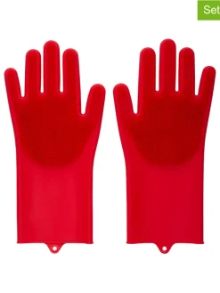 Edco Hunde<2er-Set: Tierpflege-Handschuhe in Rot - (L)32,6 x (B)15,5 cm