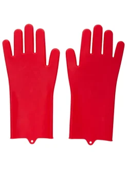 Edco Hunde<2er-Set: Tierpflege-Handschuhe in Rot - (L)32,6 x (B)15,5 cm