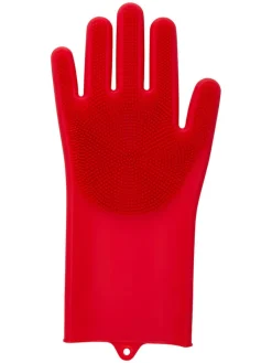 Edco Hunde<2er-Set: Tierpflege-Handschuhe in Rot - (L)32,6 x (B)15,5 cm