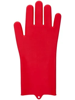 Edco Hunde<2er-Set: Tierpflege-Handschuhe in Rot - (L)32,6 x (B)15,5 cm