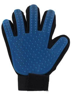 Edco Hunde<2er-Set: Tierpflege-Handschuh in Blau/ Schwarz - (L)23 x (B)16 cm