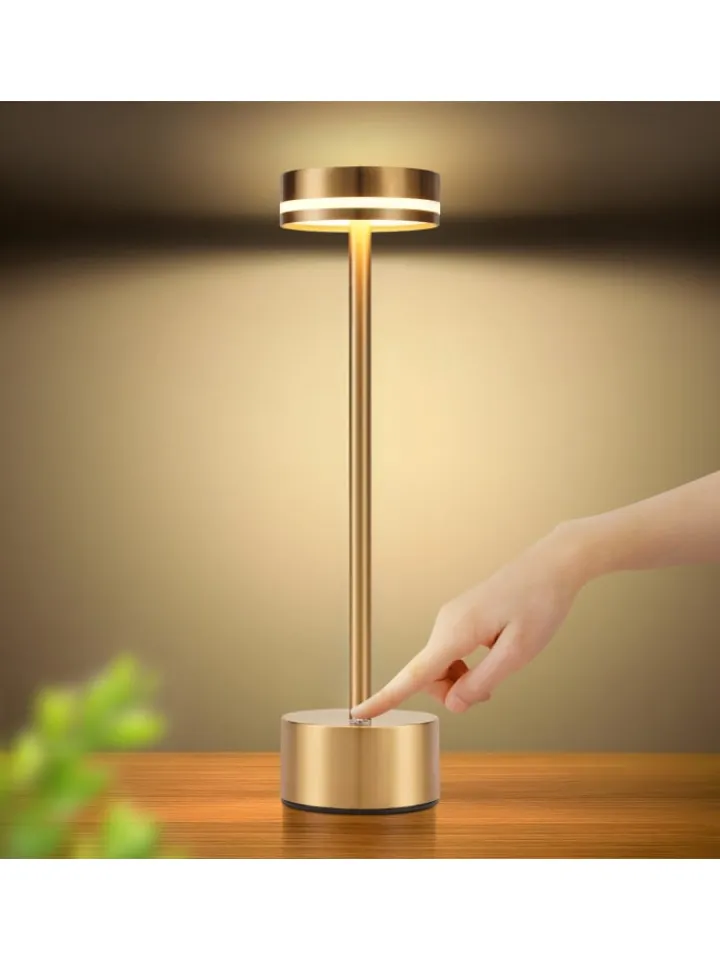 ZMH Tischleuchten<2er-Set Tischleuchte LED in gold Akku Kabellos Touch Dimmbar H 31.5cm