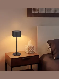 ZMH Tischleuchten<2er-Set Tischleuchte LED in schwarz rund Touch Dimmbar Tragbare Kabellos