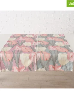 Boltze Küchentextilien|Tisch- & Küchentextilien<2er-Set: Tischläufer "Tulipa" in Rosa/ Grün - (L)140 x (B)40 cm