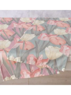 Boltze Küchentextilien|Tisch- & Küchentextilien<2er-Set: Tischläufer "Tulipa" in Rosa/ Grün - (L)140 x (B)40 cm