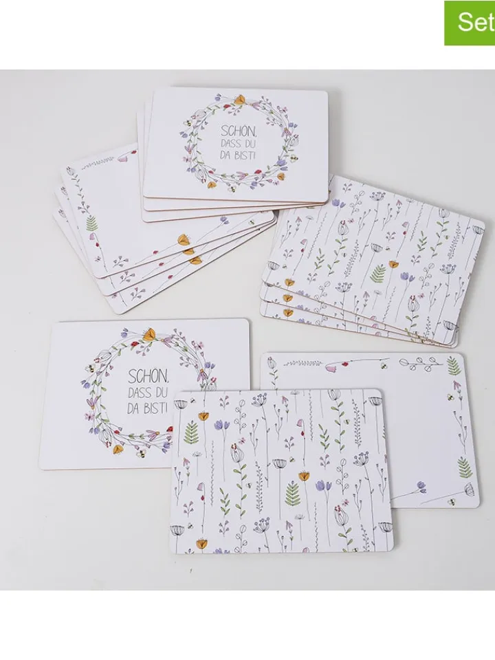 Boltze Tisch- & Küchentextilien<4er-Set: Tischset "Kamilla" in Weiß/ Bunt - (L)30 x (B)40 cm