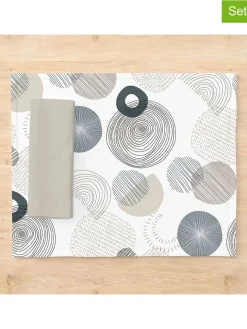 Mint Rugs Tisch- & Küchentextilien<2er-Set: Tischsets "Caleb" in Weiß/ Blau/ Grau - (L)50 x (B)40 cm