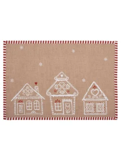 Clayre & Eef Tisch- & Küchentextilien<6er-Set: Tischsets in Beige - (L)22 x (B)48 cm