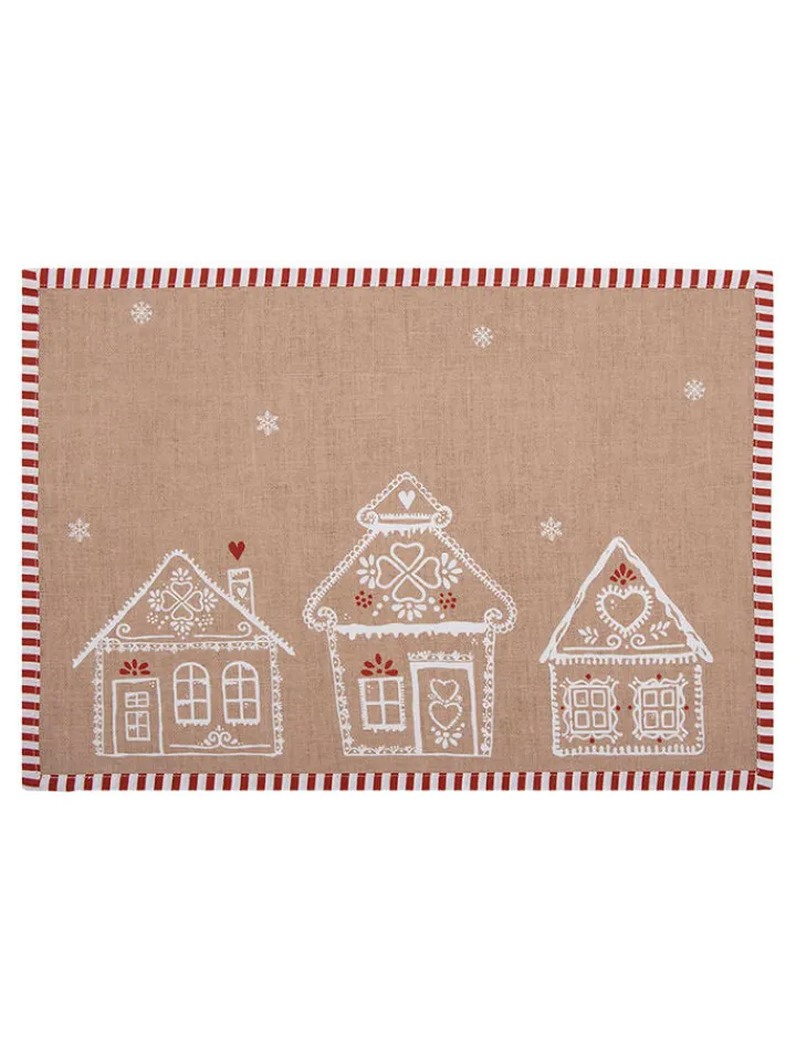 Clayre & Eef Tisch- & Küchentextilien<6er-Set: Tischsets in Beige - (L)22 x (B)48 cm