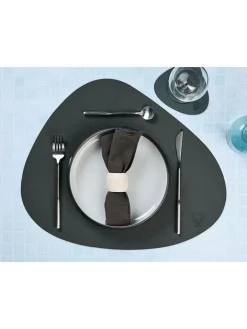 Björn Tisch- & Küchentextilien<6er-Set: Tischsets in Dunkelblau/ Anthrazit - (L)44 x (B)37 cm