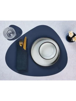 Björn Tisch- & Küchentextilien<6er-Set: Tischsets in Dunkelblau/ Anthrazit - (L)44 x (B)37 cm