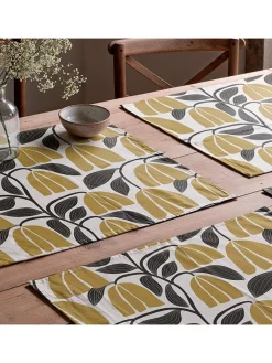 Mint Rugs Tisch- & Küchentextilien<2er-Set: Tischsets "Nekane" in Weiß/ Gelb/ Grau - (L)50 x (B)40 cm