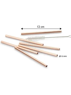Echtwerk Gedeckter Tisch<6er-Set: Trinkhalme in Kupfer - (H)12 cm