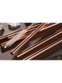 Echtwerk Gedeckter Tisch<6er-Set: Trinkhalme in Kupfer - (H)12 cm