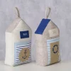 Boltze Tür- & Zugluftstopper<2er-Set: Türstopper "Baltic" in Beige/ Creme/ Blau - (B)9 x (H)30 cm