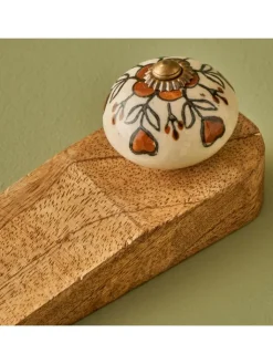 BELLA MAISON Tür- & Zugluftstopper<2er-Set: Türstopper ''Hermosa'' in Hellbraun - (B)16,5 x (H)5 x (T)4,5 cm