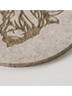 Boltze Aufbewahren & Servieren<6er-Set: Untersetzer "Manzo" in Beige - Ø 10 cm