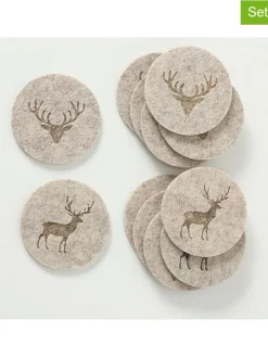 Boltze Aufbewahren & Servieren<2er-Set: Untersetzer "Tjark" in Beige - 2x 6 Stück