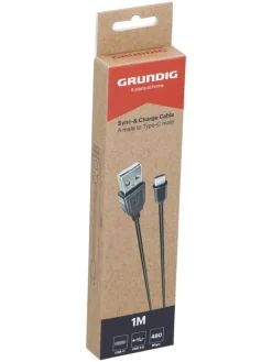 GRUNDIG Technikzubehör<2er-Set: USB-A-USB Typ-C-Kabel in Schwarz