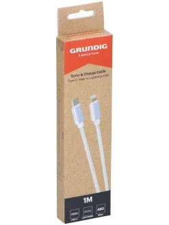 GRUNDIG Technikzubehör<2er-Set: USB-C to Lightning-Kabel in Weiß - (L)100 cm