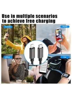 SmartCase Technikzubehör<3er-Set: USB-C-Lightning-Kabel in Schwarz - (L)1 m