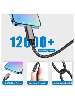 SmartCase Technikzubehör<3er-Set: USB-C-Lightning-Kabel in Schwarz - (L)1 m