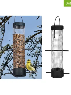 Garden Hero Pflanzen & Zubehör<2er-Set: Vogelfutterstationen in Schwarz - (H)28 x Ø 6,2 cm