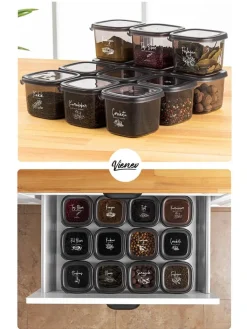 Violeta Home Aufbewahren & Servieren<12er-Set: Vorratsbehälter in Anthrazit - 1,2 l