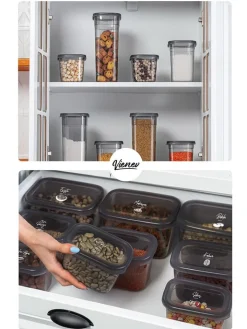 Violeta Home Aufbewahren & Servieren<6er-Set: Vorratsbehälter in Anthrazit - 1,15 l