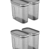 Violeta Home Aufbewahren & Servieren<4er-Set: Vorratsbehälter in Grau - 1,8 l