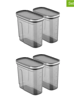 Violeta Home Aufbewahren & Servieren<4er-Set: Vorratsbehälter in Grau - 1,8 l