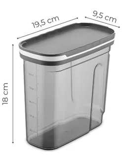 Violeta Home Aufbewahren & Servieren<4er-Set: Vorratsbehälter in Grau - 1,8 l