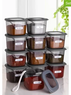 Violeta Home Aufbewahren & Servieren<12er-Set: Vorratsbehälter in Grau - 550 ml
