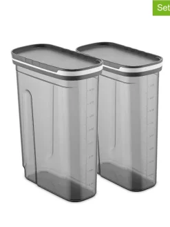 Violeta Home Aufbewahren & Servieren<2er-Set: Vorratsbehälter in Grau - 1,8 l