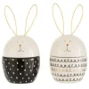 J Line Aufbewahren & Servieren<2er-Set: Vorratsdosen "Hase" in Schwarz/ Weiß - (H)19,5 x Ø 10,5 cm