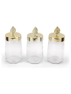 Violeta Home Aufbewahren & Servieren<3er-Set: Vorratsgläser in Transparent/ Gold - (H)20 cm