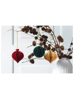 folia PAPER Kreativbedarf & Do-It-Yourself<3er-Set: Wabenbälle "Christmas" in Creme/ Rot/ Grün