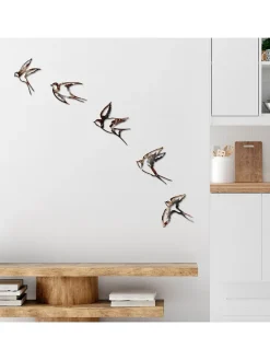 ABERTO DESIGN Wanddekoration<5er-Set: Wanddekore "Birds - 2"