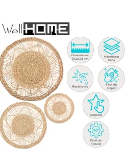WellHome Wanddekoration<3er-Set: Wanddekore in Beige