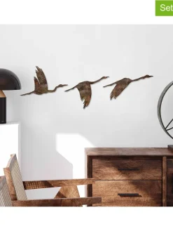 ABERTO DESIGN Wanddekoration<3er-Set: Wanddekore "Rusty Birds"