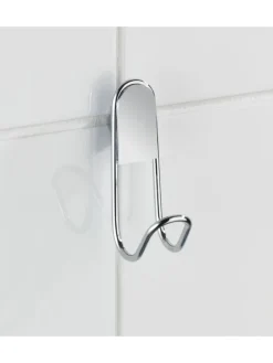 Wenko Badaccessoires<2er-Set: Wandhaken ''Classic'' in Silber - (L)9 cm