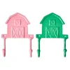 Rice Garderoben<2er-Set: Wandhaken "Farm" in Pink/ Grün - (B)13,5 x (H)19 cm