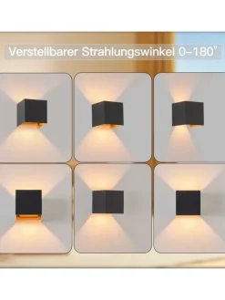 ZMH Wandleuchten<4er-Set Wandleuchte LED 1-flammige G9 in schwarzgold 3000K warmweiß IP65