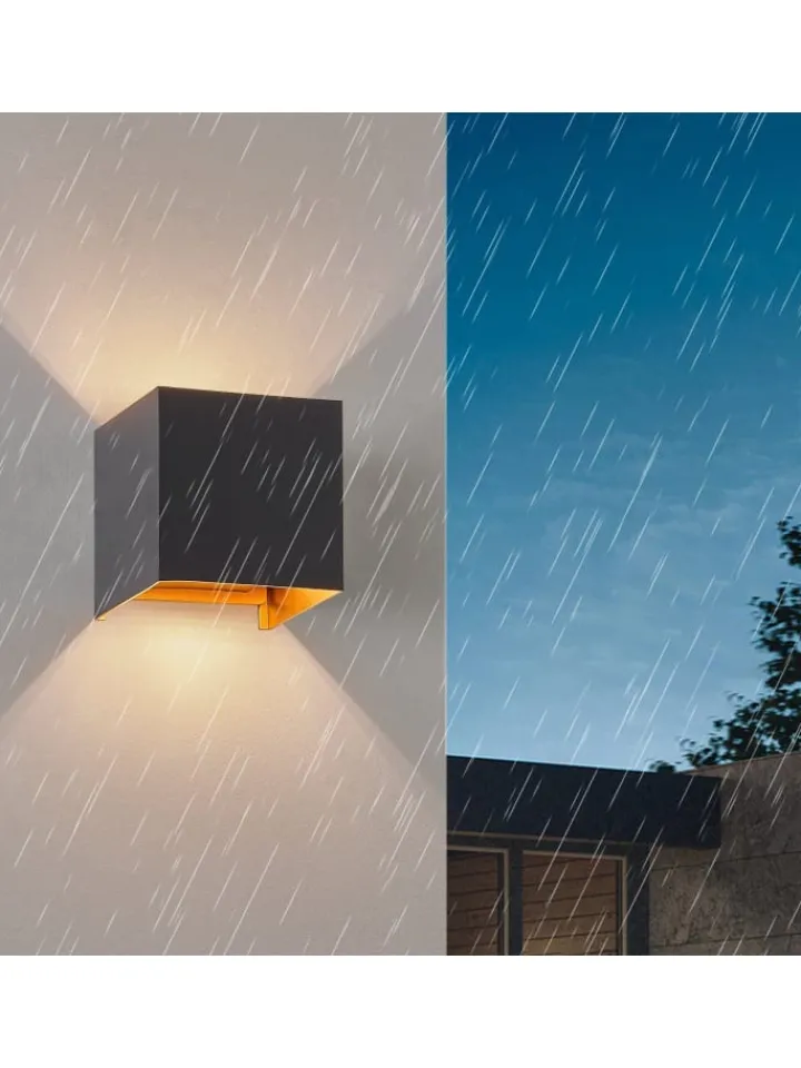 ZMH Wandleuchten<4er-Set Wandleuchte LED 1-flammige G9 in schwarzgold 3000K warmweiß IP65