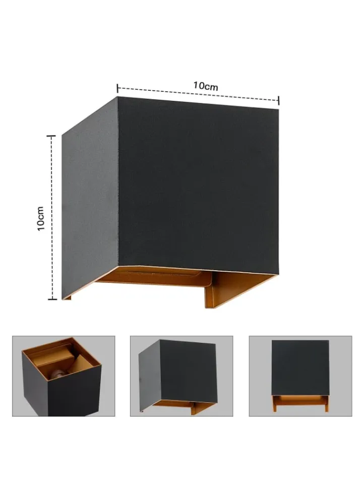 ZMH Wandleuchten<4er-Set Wandleuchte LED 1-flammige G9 in schwarzgold 3000K warmweiß IP65