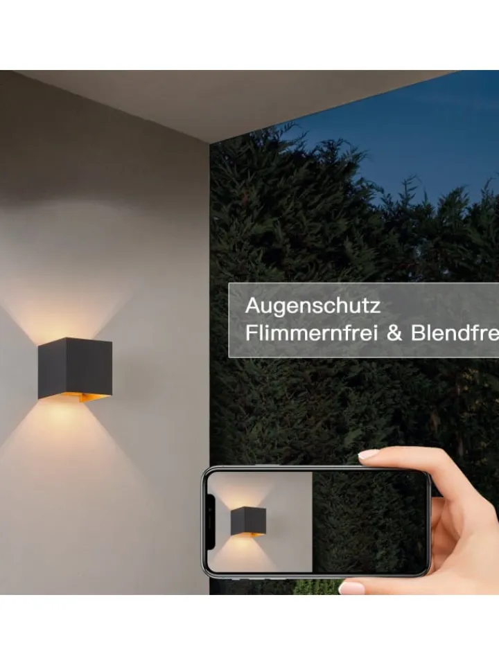 ZMH Wandleuchten<4er-Set Wandleuchte LED 1-flammige G9 in schwarzgold 3000K warmweiß IP65