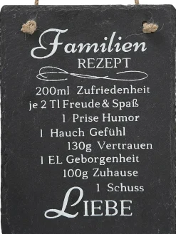 Boltze Wanddekoration<2er-Set: Wandschilder "Rezept" in Schwarz - (B)15 x (H)20 cm